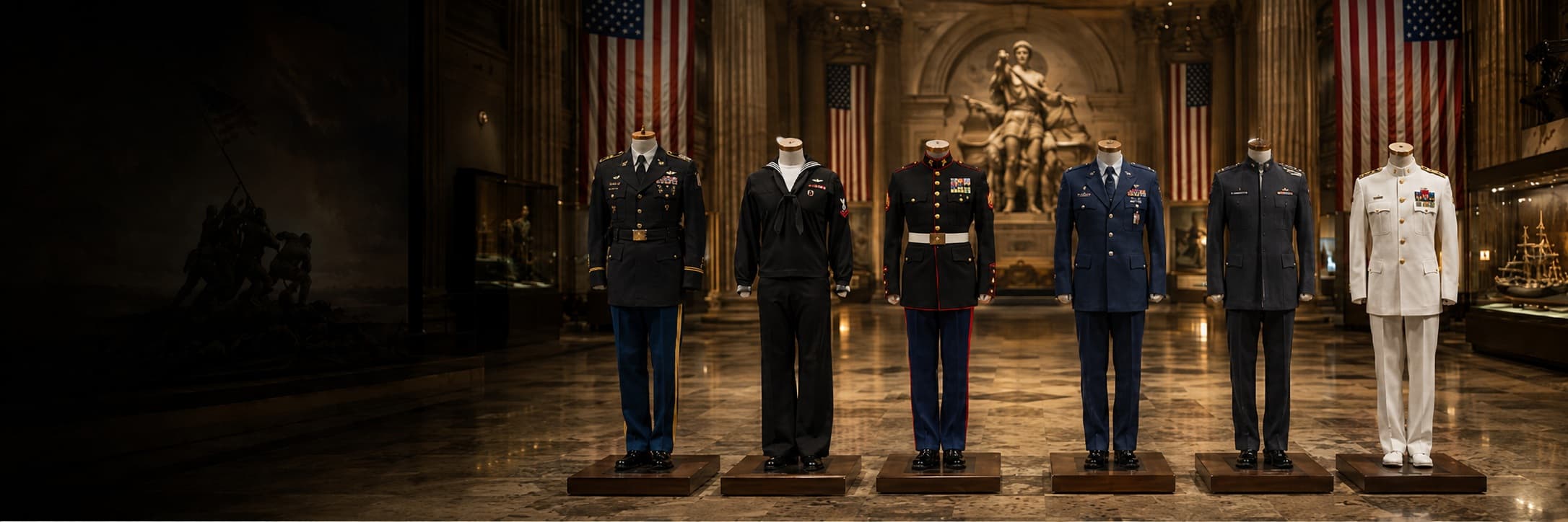 U.S. military service members in formation
