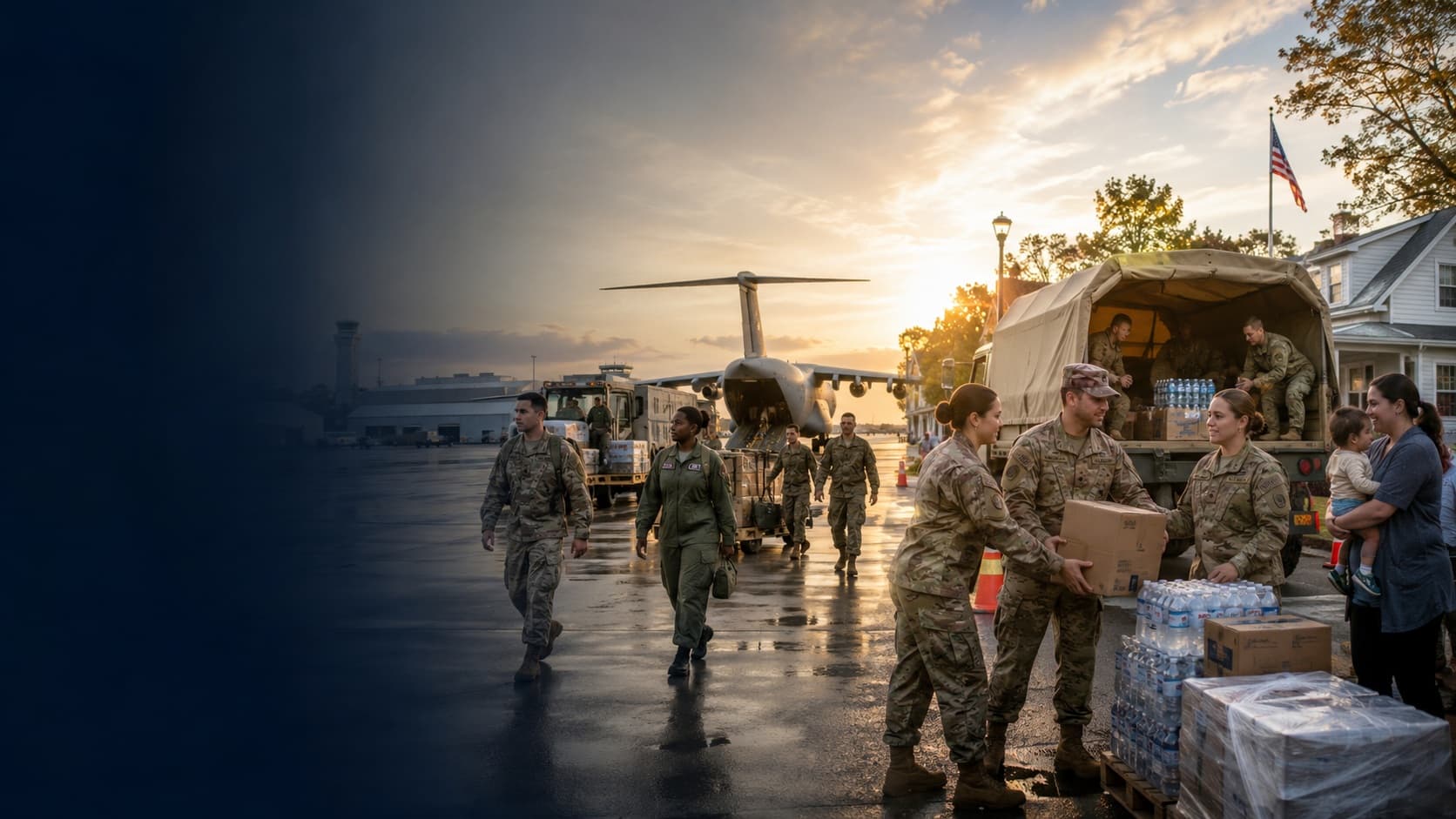 Side-by-side National Guard and Reserve forces training