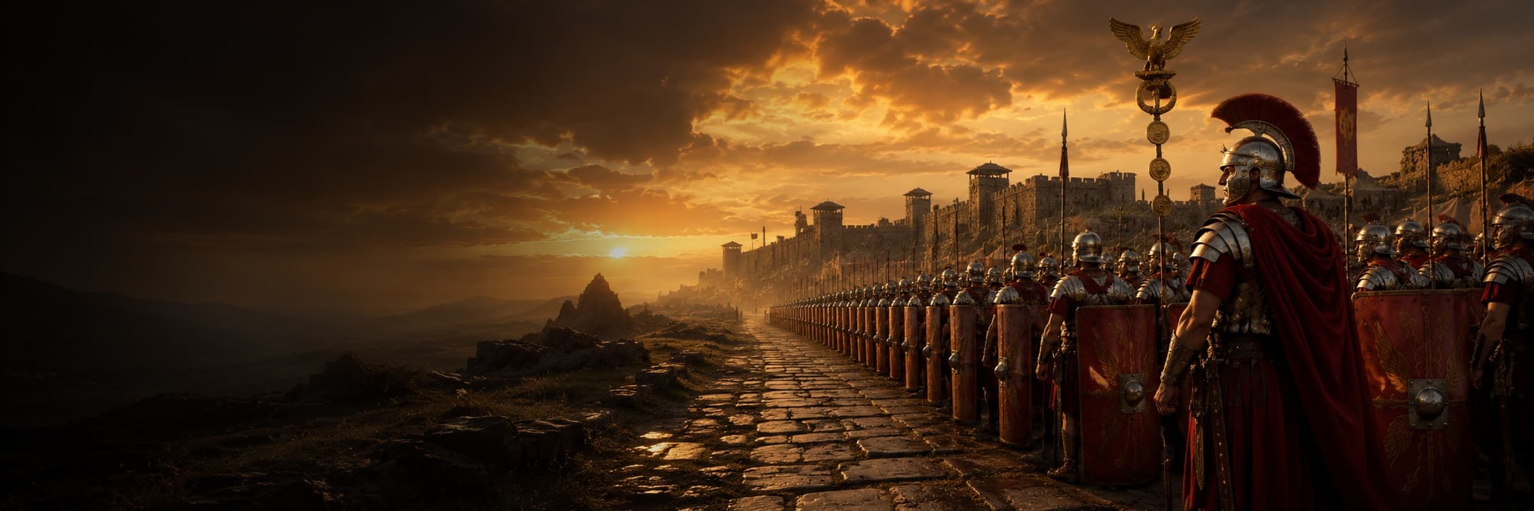 Roman legionaries marching in formation — ancient military machine